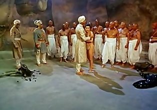Sexy Indische Tanz vor riesige Schlange