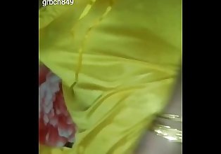 bhabhi enjoying in hot yellow maxi by hubby