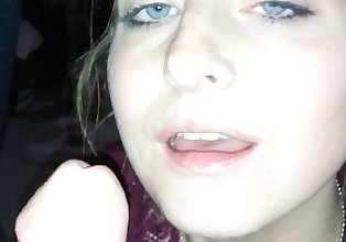 Saliva Glazed Lips- Her Wet Pink Mouth Swallowing My Huge Cum Load HOT POV!