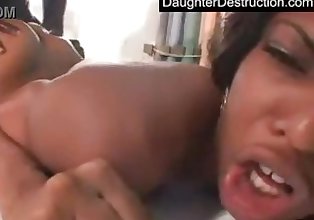 black daughter take huge inches of cock