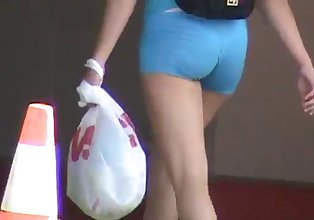 Candid Ass in short tight shorts 2