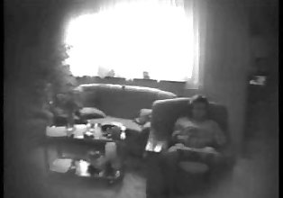 milf masturbating in living room - hidden cam