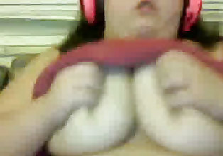 HUGE tits, big girl on webcam
