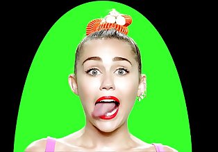 Miley Cyrus En haar haan likken tong