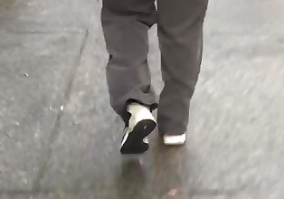 Big booty black milf in grey dress pants 1