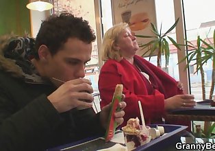 Fast food granny fucked