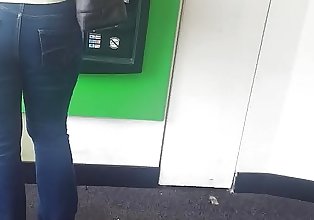 Candid bubble butt milf at TD Bank ATM