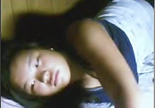 Huge Titted Japanese Girl Masturbates on Webcam