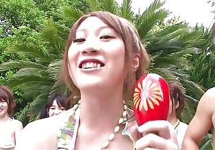 Louco japonês Piscina festa com lotes de Safado meninas