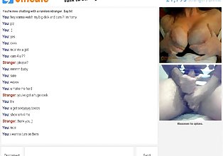 Omegle #1 : Redhead playing with boobs watching my BIG Cock