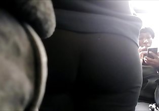 Huge fat candid ass on the bus