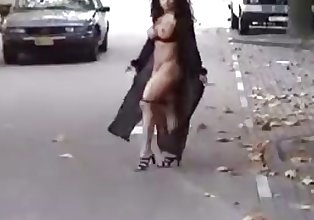 Sexy SCHWARZ Modell Mara blinken in öffentliche