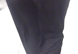 Black milf booty jiggle in black pants