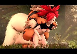 Pokemon - Flannery trying to catch an Arcanine
