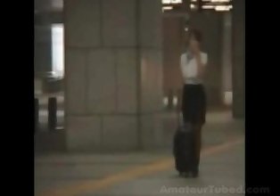 japanies hava hostress Kız Siktir et tarafından yabancılar gelen sanjh