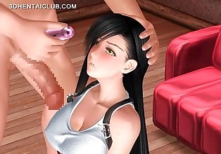 Busty hentai girl tit fucking a large dick