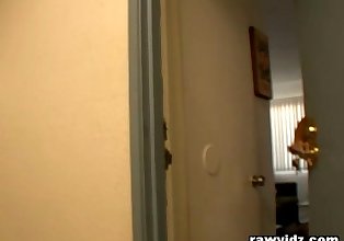 Creepy Stalker Follows College Chick In Her Dorm