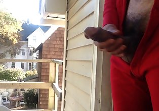 Guy Jacking Off On Front Porch