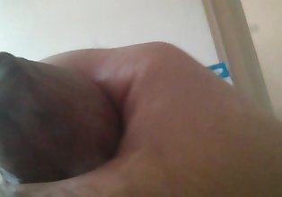 First wank of 2017. Jerking my tight foreskin (phimosis) cock and cumming