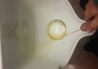 young hot guy Pissing in the urnial at scool