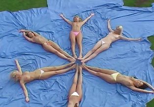 6 Girls(topless) in a circle dance.--CharlottC