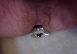 Plugged and cumming in the shower!