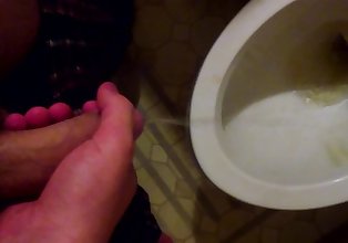 Pissing in toilet and on wall pt. 2