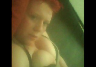 Playing with my redhead boobs