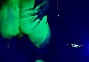 Anal Dildo in the Crazy Blacklight and Neon Lube
