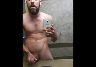 My first public video. Wanking in a bublic bathroom