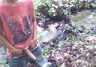 Uncut cock forest stroking #17