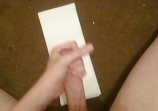 Solo wank on tissue