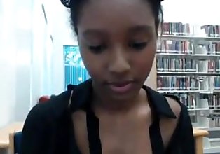 black teen from BlacksCrush.com naked in the library