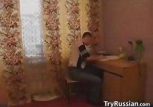 Russian Teacher Gives A Private Lesson