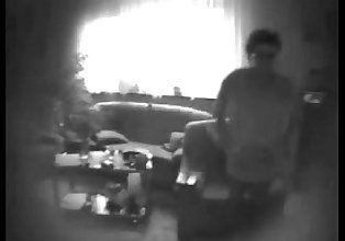Caught my mom masturbating in living room. Hidden cam